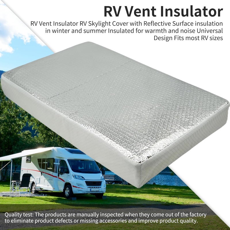 EDIETH 22"x14"x3" RV Vent Insulator (1-Pack) - Extra-Large Reflective Skylight Cover, Heavy-Duty Thermal Shield for 22x14 Inch RV/Camper Sunroof, Stops Heat/Cold Transfer - Image 5